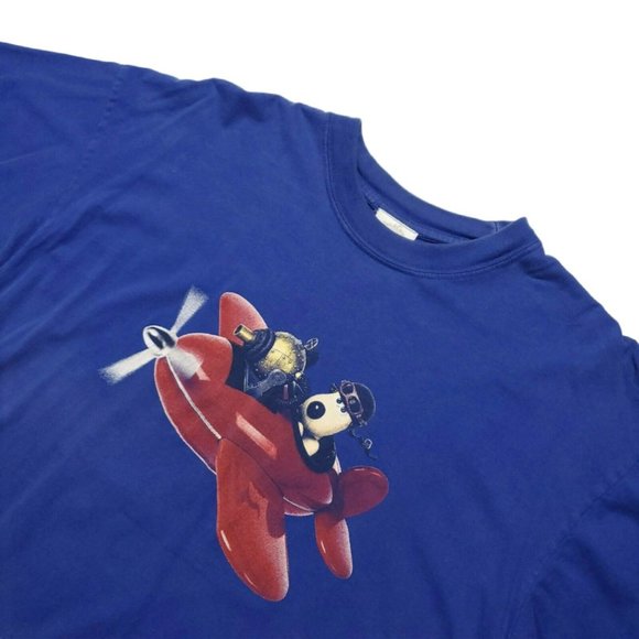 Wallace & Gromit 1989 Gromit Pilot BiPlane Tee - Blue XL LARGE Rare 80s 90s USA - Picture 2 of 6